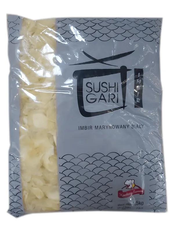 Imbir marynowany biały do sushi (gari) 1,5 kg (1 kg po odsączeniu)
