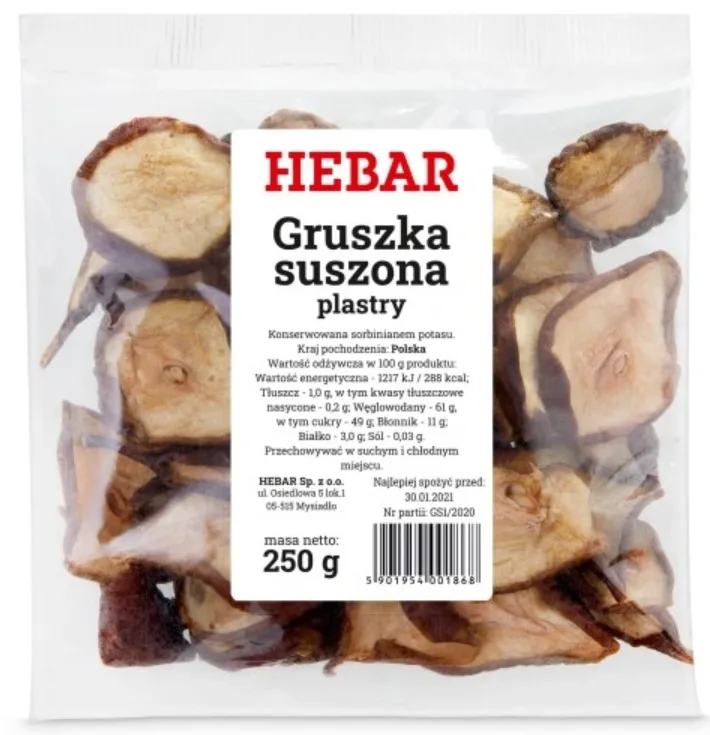 Gruszka suszona plastry 250 g