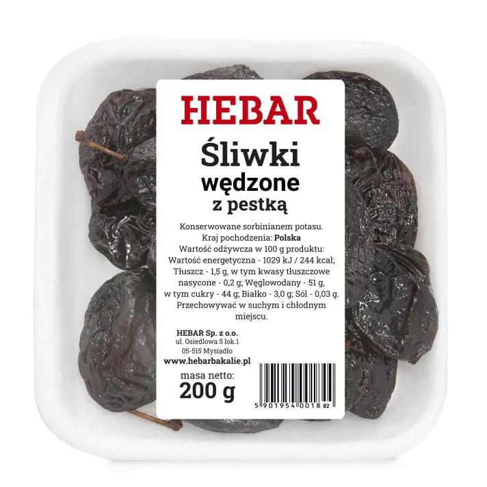 Śliwka wędzona z pestką tacka 200 g