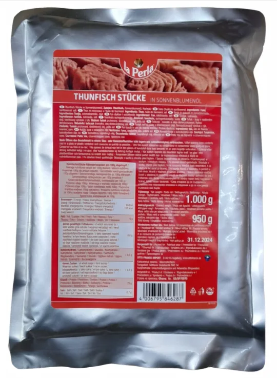 Tuńczyk kawałki w sosie własnym vacuum 1 kg