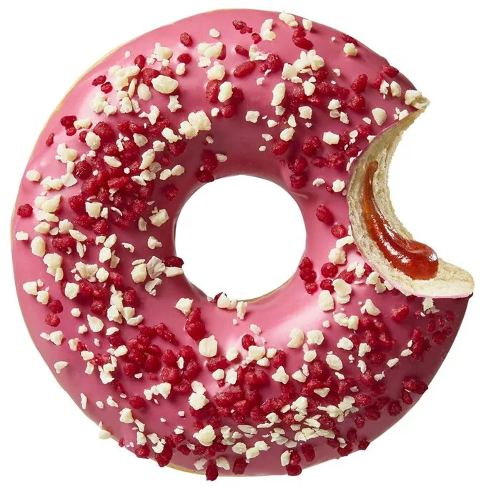 Donut z nadzieniem o smaku truskawkowym 71 g