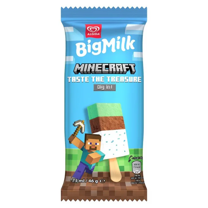 Lody patyk big milk minecraft (25 szt.) 75 ml