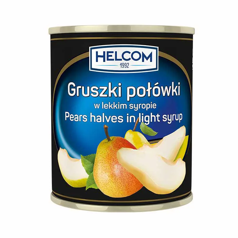 Gruszki połówki w syropie 3 kg (1,8 kg po odsączeniu)