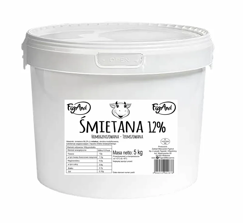 Śmietana 12% 5 kg