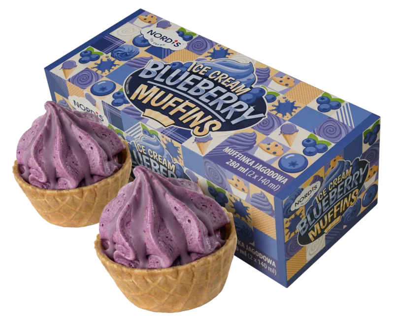 Lody Muffinki o smaku jagodowym 2 × 140 ml