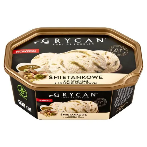 Lody śmietankowe z pistacjami i sosem pistacjowym 900 ml