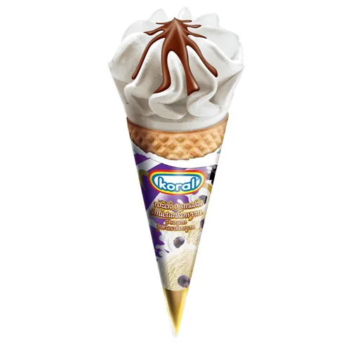 Lody w rożku śmietankowe z sosem porzeczkowym 110 ml