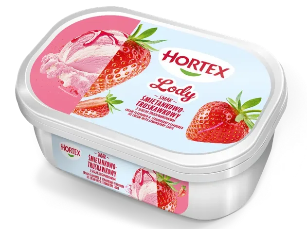 Lody śmietankowo-truskawkowe 900 ml