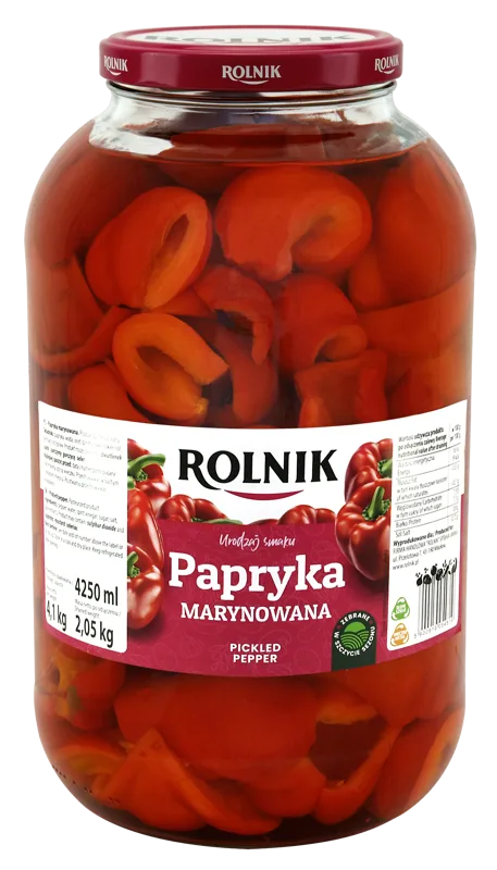 Papryka konserwowa ćwiartki 4,25 l (2,05 kg po odsączeniu)