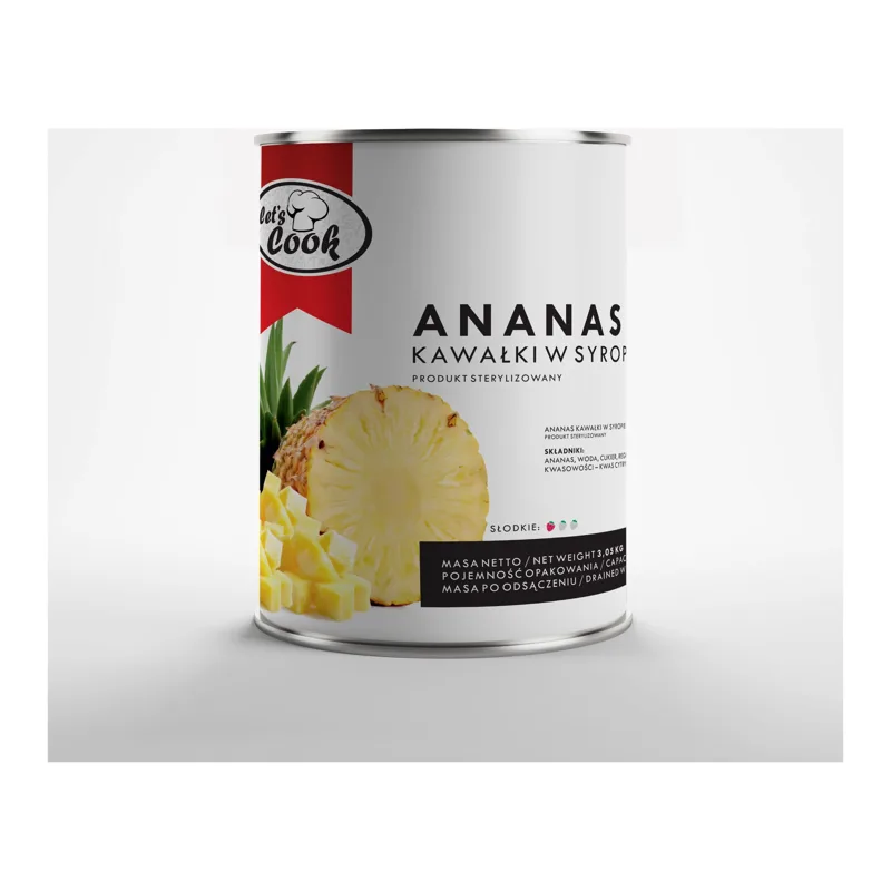 Ananas kostka regularna 3,1 l (1,84 kg po odsączeniu)