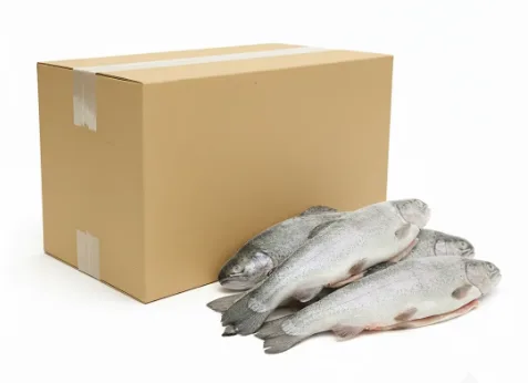 Pstrąg patroszony z głową niebarwiony mrożony IQF (250-300 g) 10 kg (9 kg bez glazury)