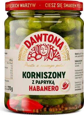 Ogórki korniszony z habanero 520 g (270 g po odsączeniu)