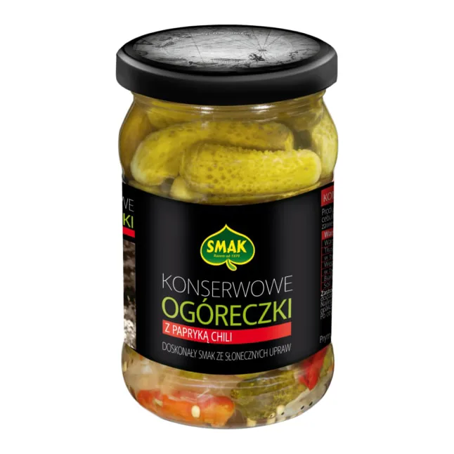 Ogóreczki konserwowe z papryką chili 300 g (150 g po odsączeniu)