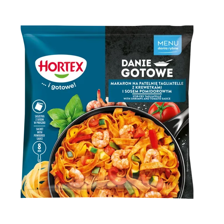 Makaron na patelnię krewetki w sosie pomidorowym 400 g