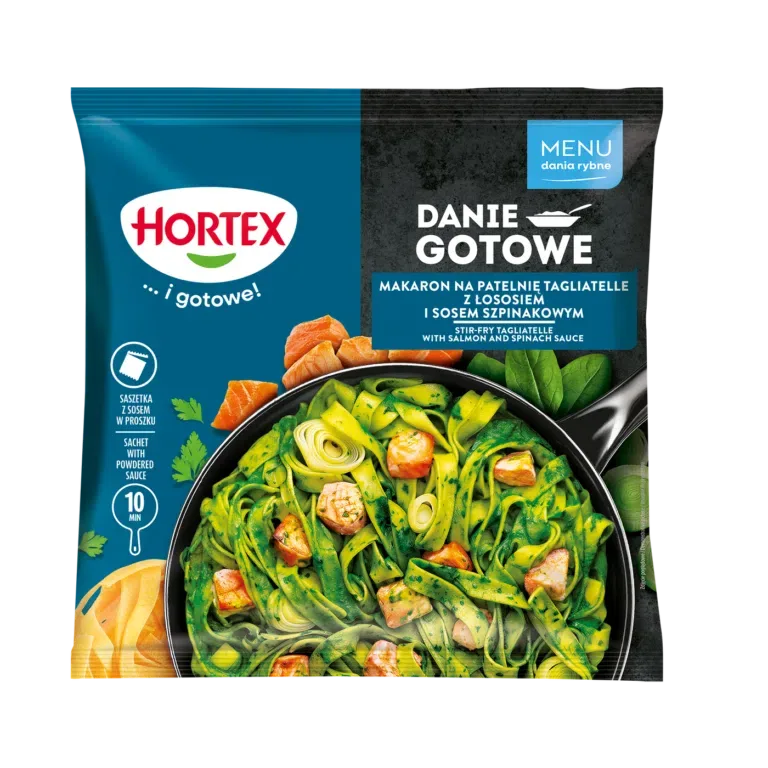Makaron na patelnię łosoś w sosie szpinakowo-śmietanowym 400 g