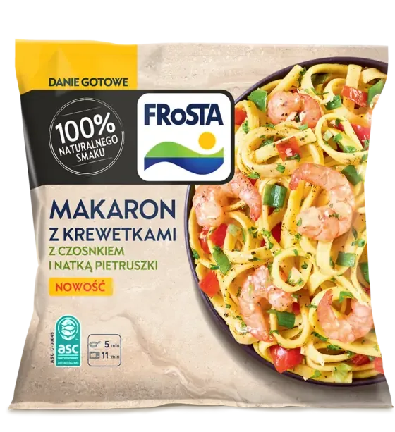 Makaron z krewetkami, czosnkiem i natką pietruszki 400 g