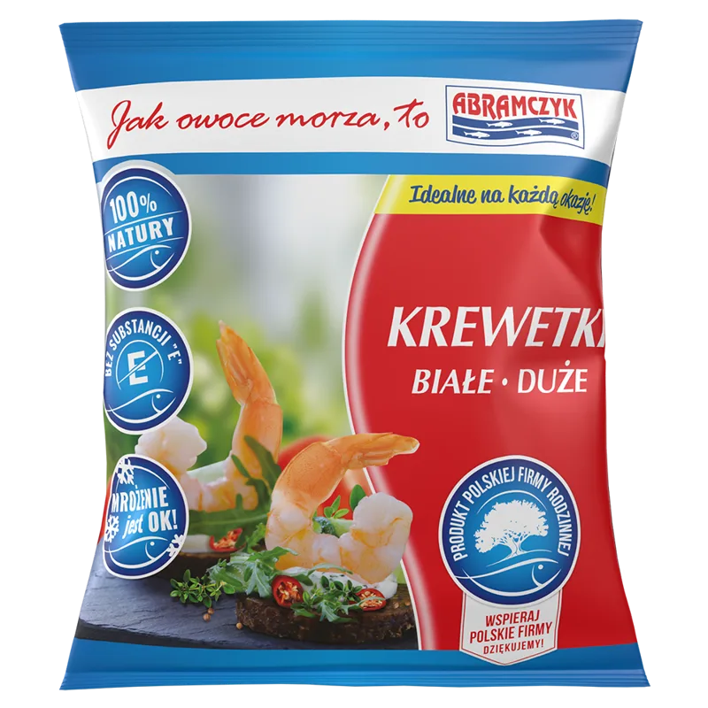 Krewetki białe blanszowane mrożone (kaliber 31-40) 250 g (225 g bez glazury)