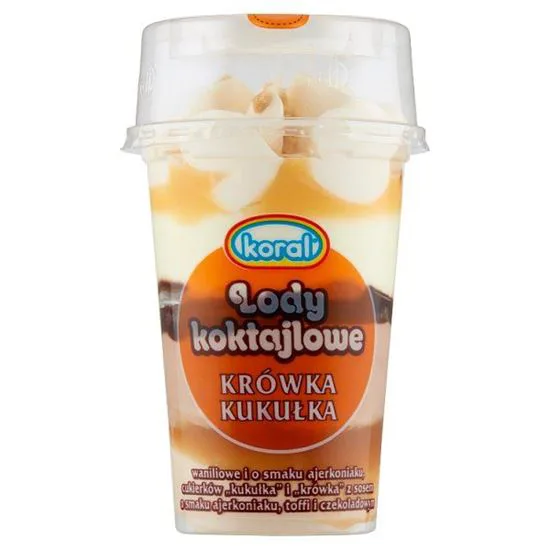 Lody koktajlowe kukułka, wanilia, ajerkoniak, krówka 220 ml