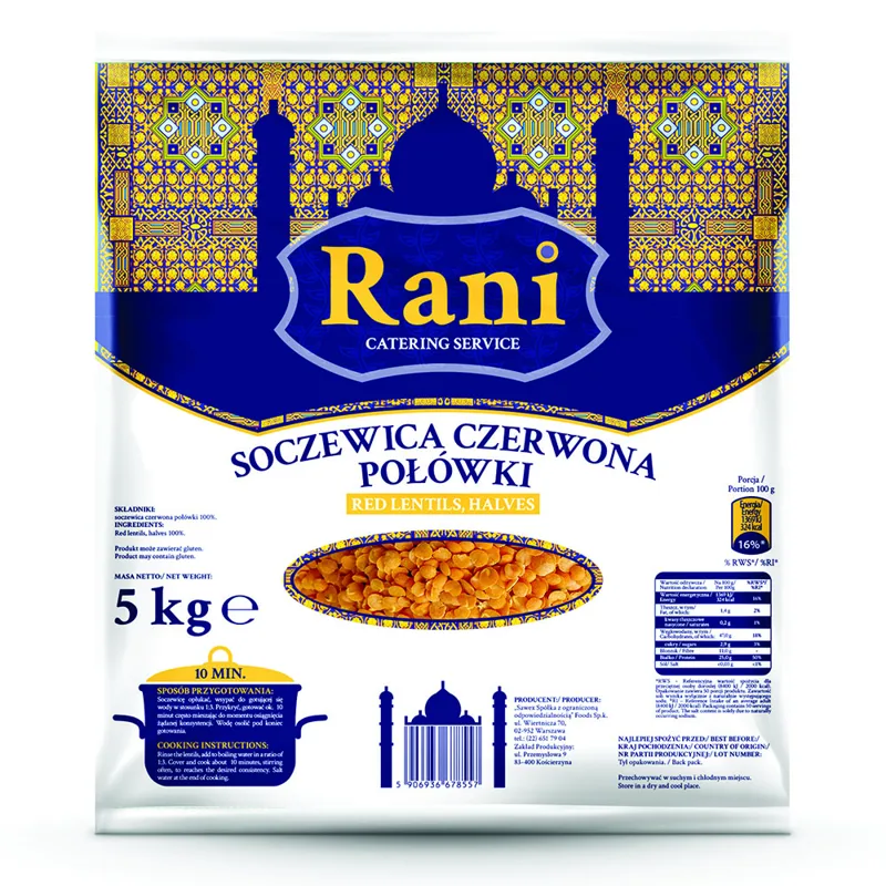 Soczewica czerwona połówki 5 kg