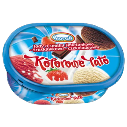 Lody śmietankowe, truskawkowe, czekoladowe Kolorowe lato 1 l