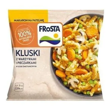 Kluski z warzywami i pieczarkami w sosie śmietanowym 450 g